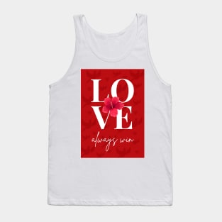 Love always win red flower dove background Tank Top